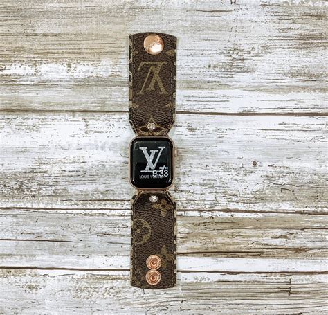 upcycled monogram Apple Watch band